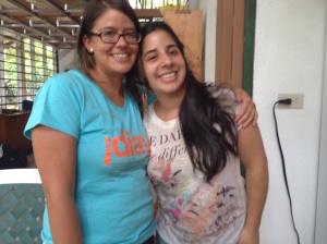 me and my cousin, Nati, happy to be together, sad to say good-bye!