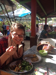 the mercado verde had tasty eatery areas= this one was our favorite, with coconut carribean 